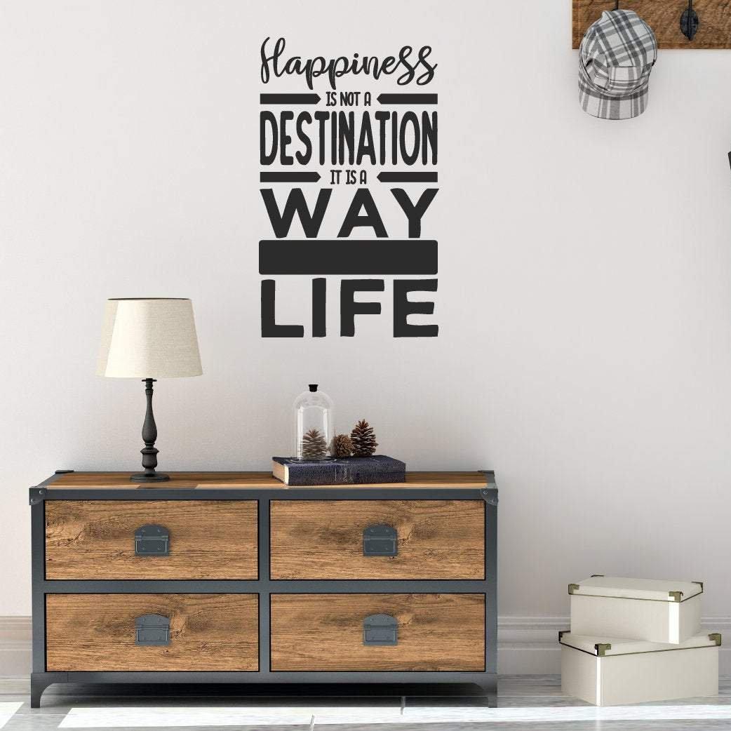 Happiness Is Not A Destination Motivational Wall Sticker Quote