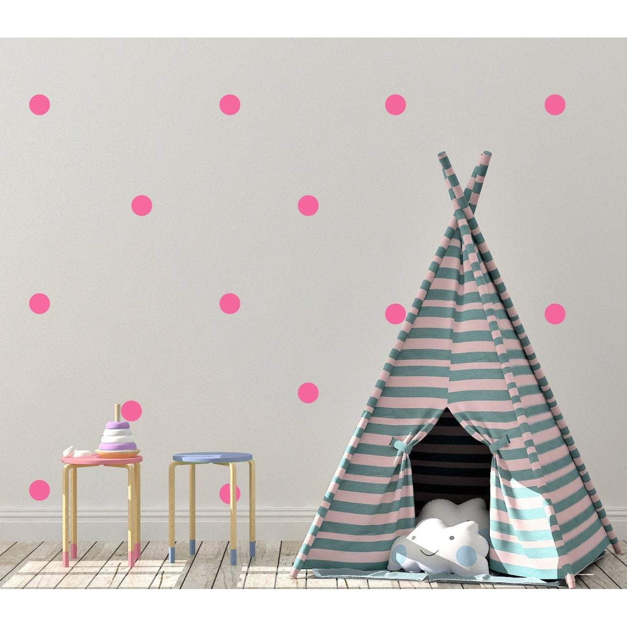 100 Polka Dot Wall Stickers