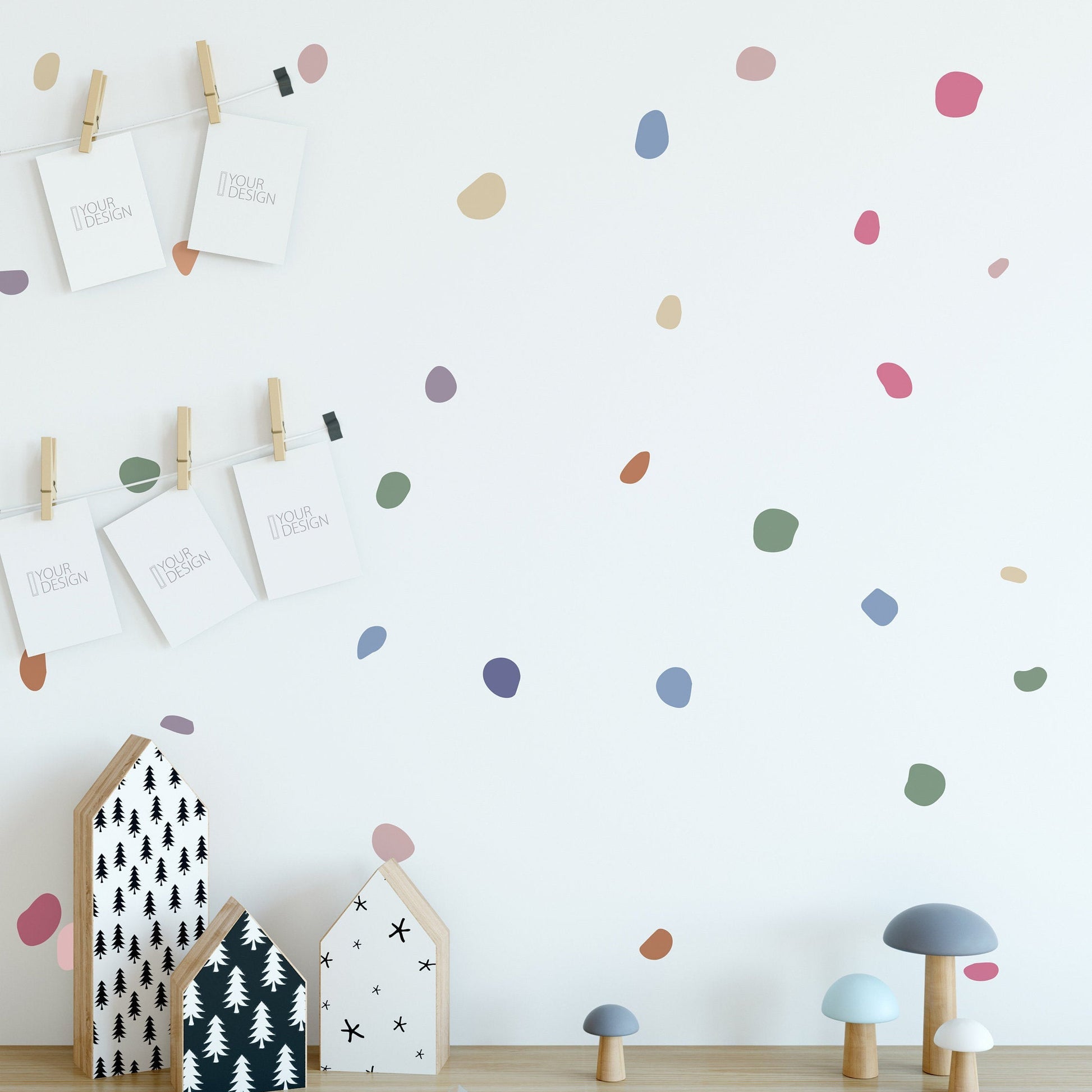 Pastel Wall Stickers For Kids Nursery Polka Dot Spot Decals Wall Decor Pastel Decoration Danish Pastels Peel And Stick