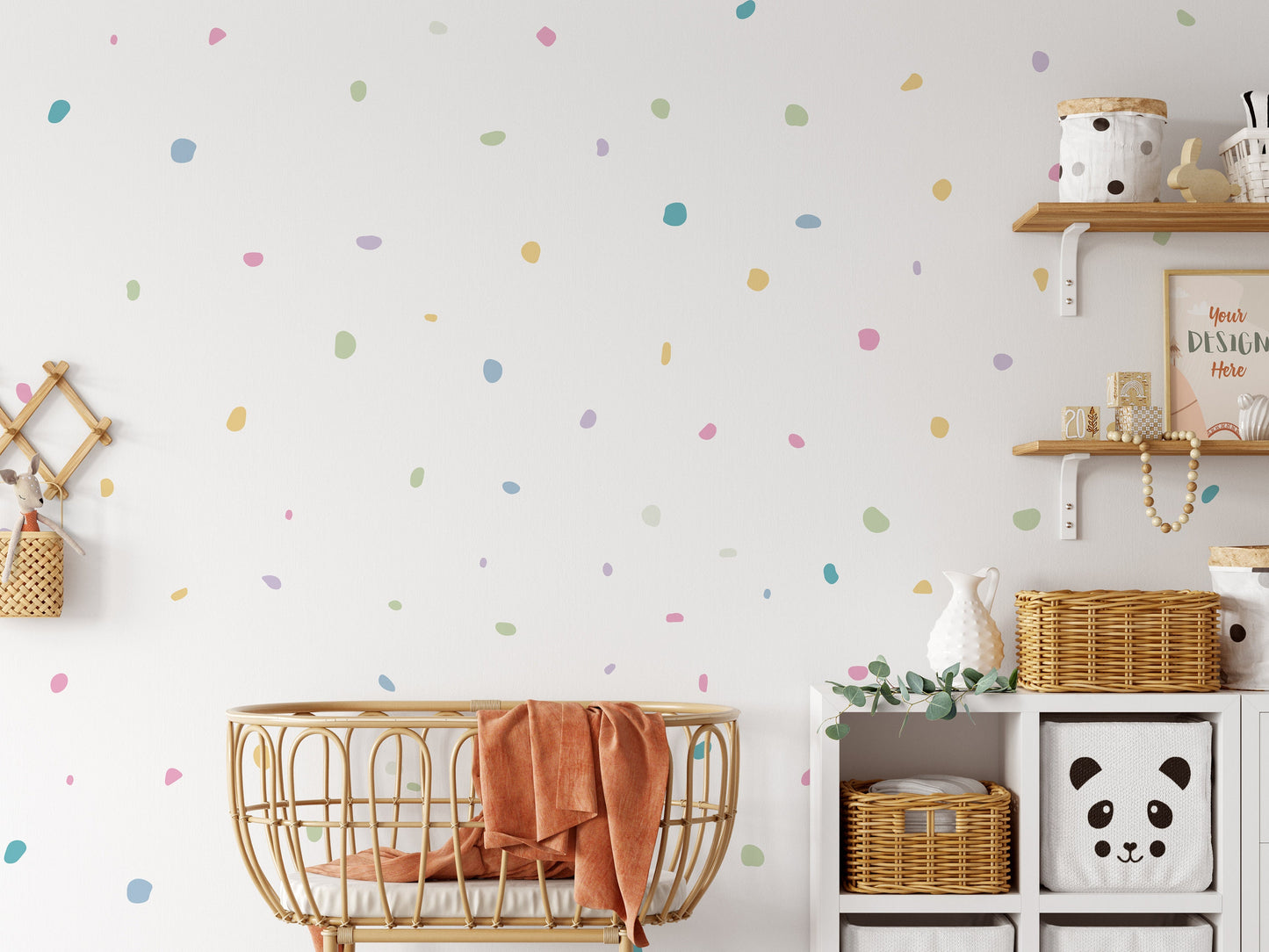 Pastel Polka Dot Wall Decal Stickers Danish Pastel Denmark Chic Tones