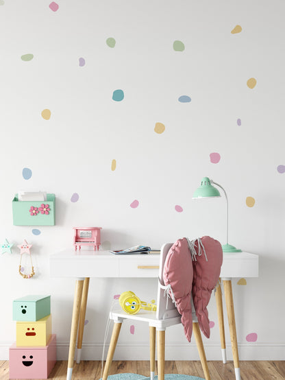 Pastel Dot Spot Wall Stickers For Nursery & Kids Bedrooms