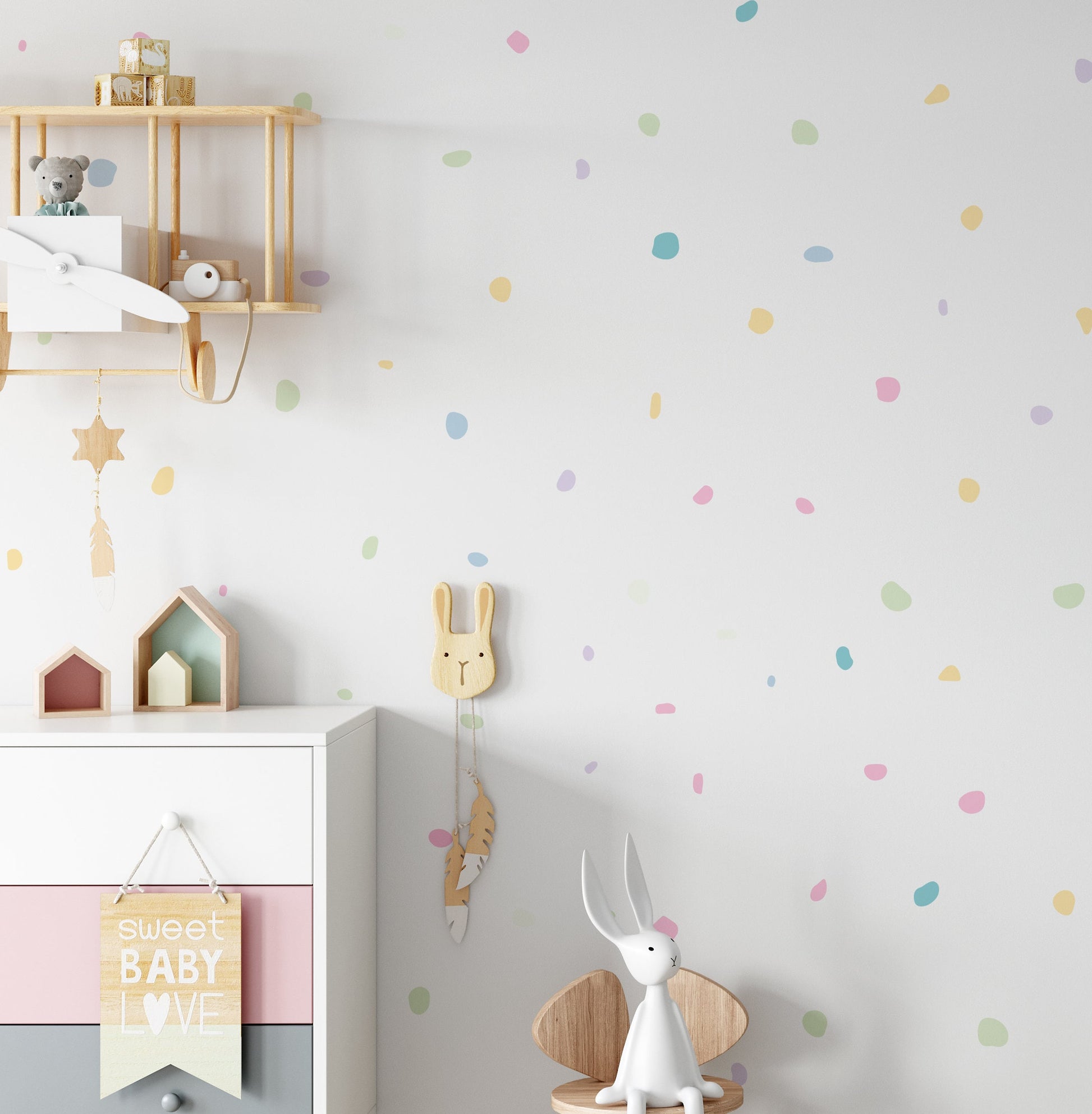 Pastel Dot Spot Wall Stickers For Nursery & Kids Bedrooms