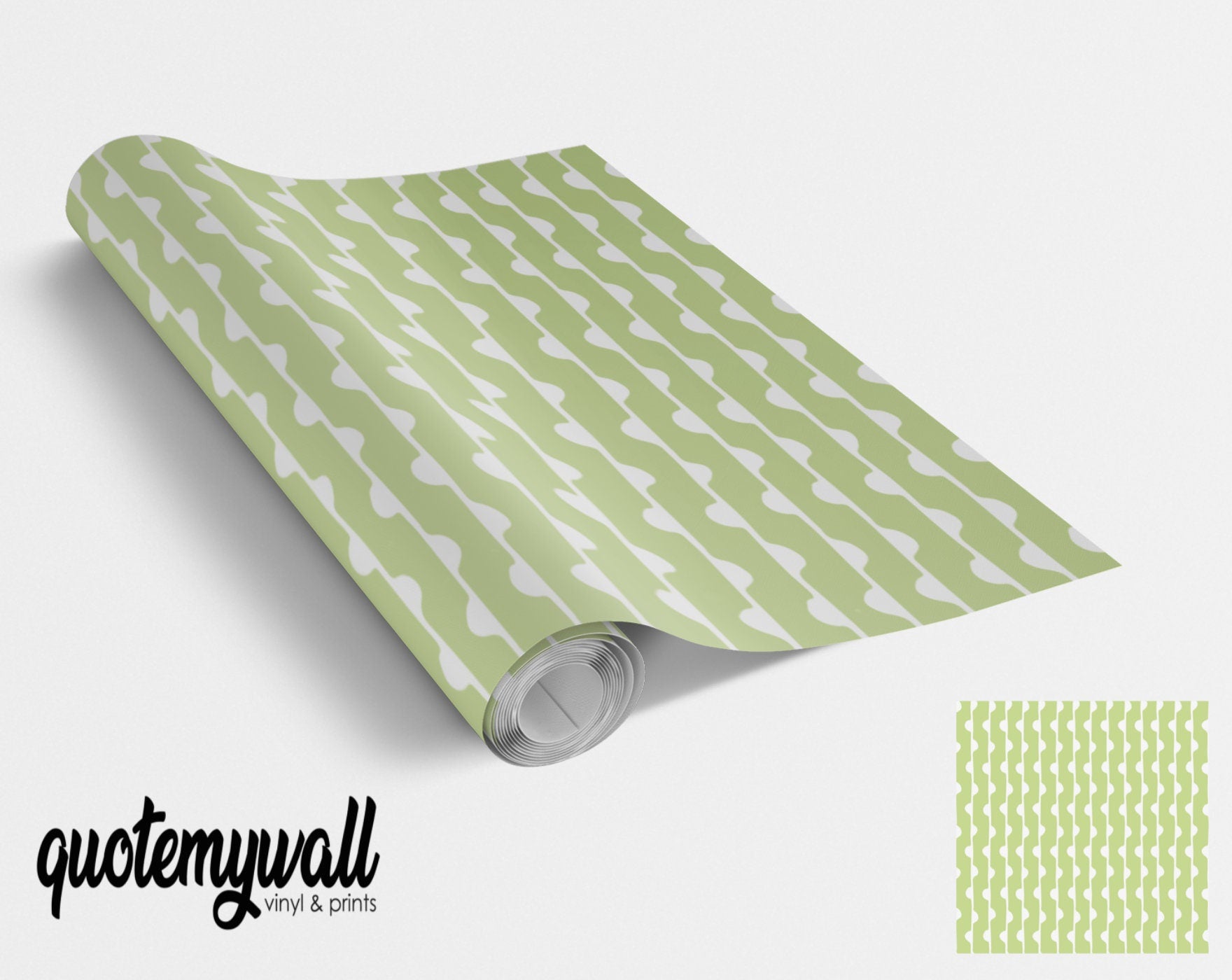 Green Squiggles Pattern Vinyl Wrap