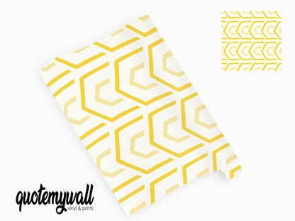 Golden Honeycomb Pattern Vinyl Furniture Wrap