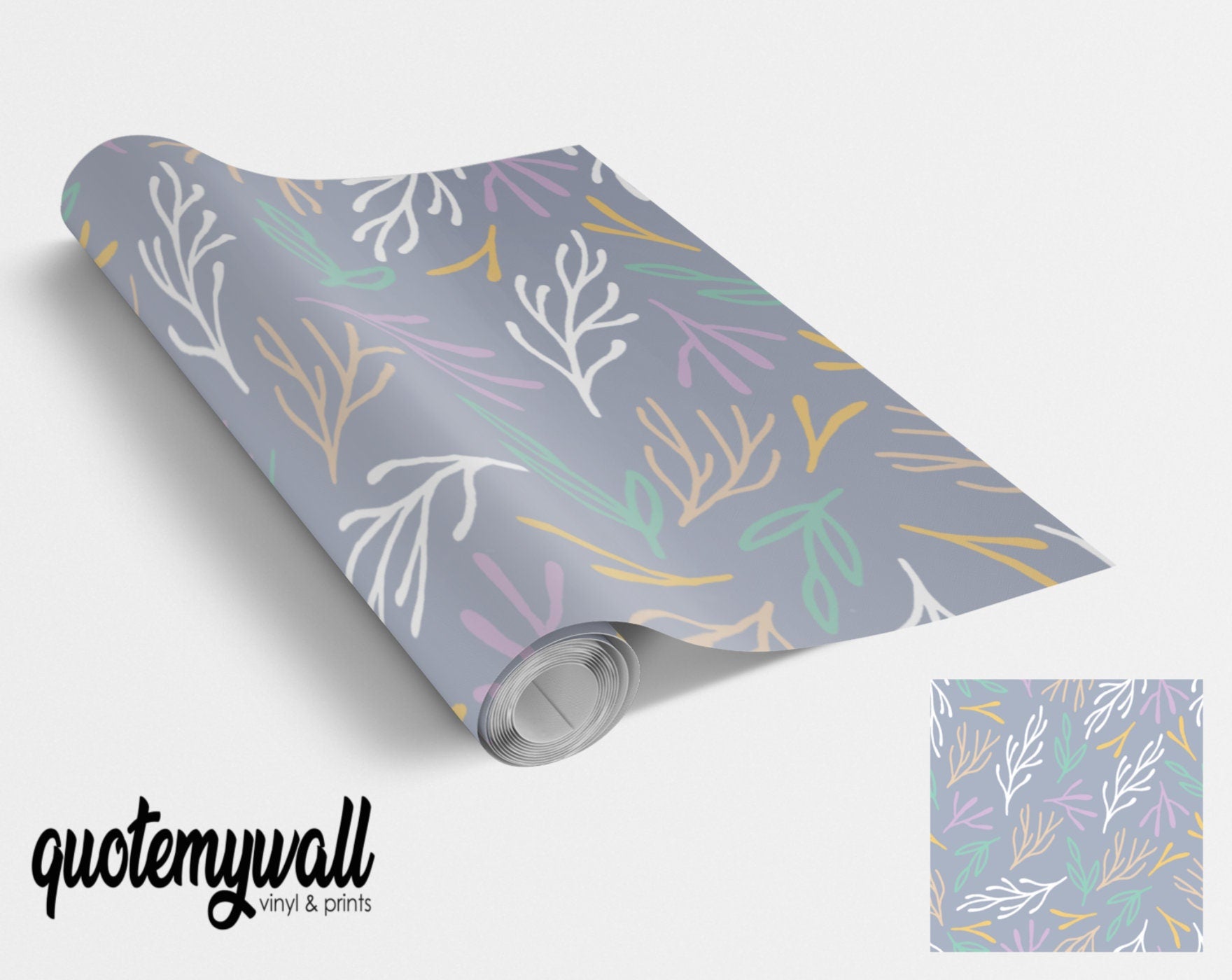 Purple Floral Pattern Vinyl Wrap – QuoteMyWall