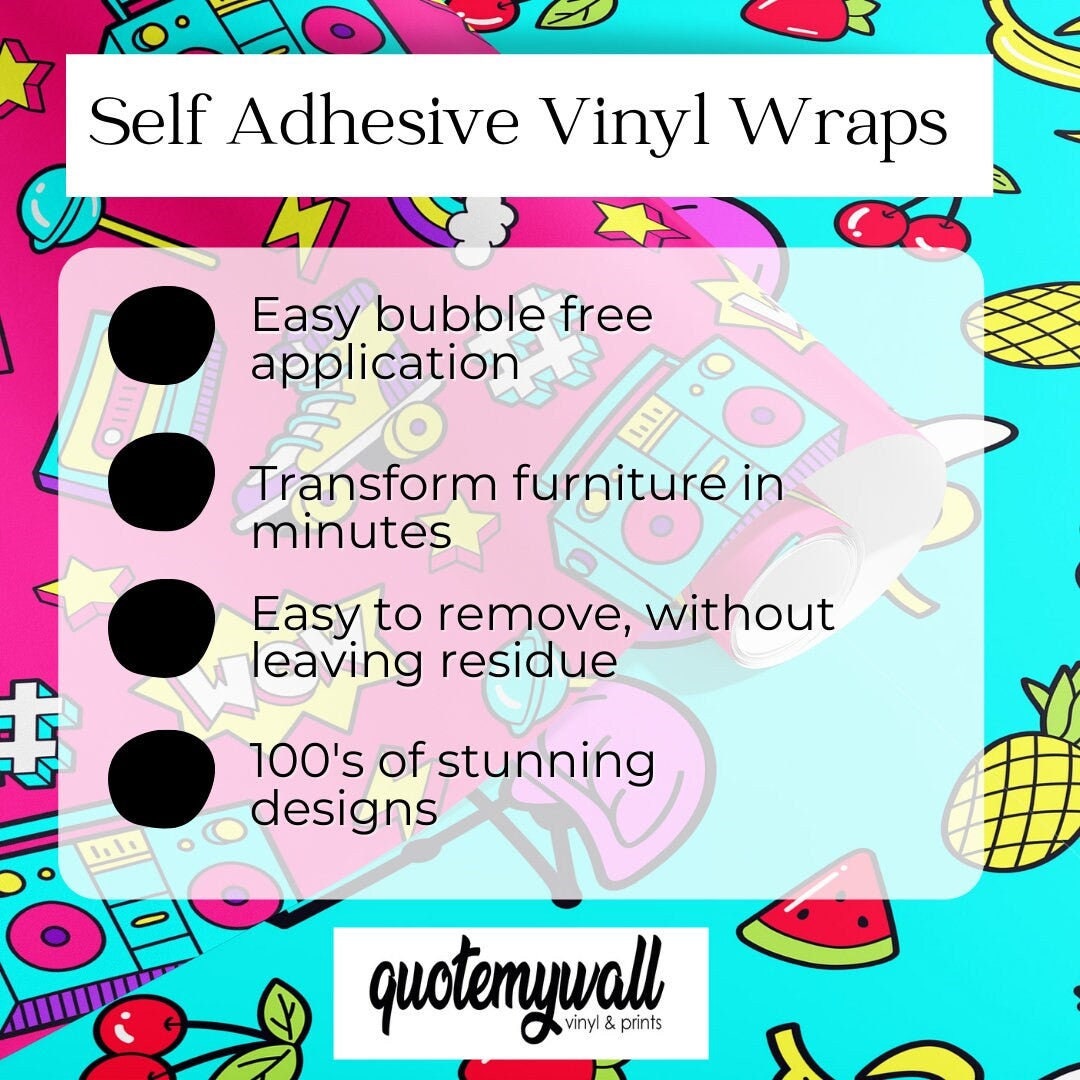 Hand Draw Rose Floral Vinyl Furniture Wrap