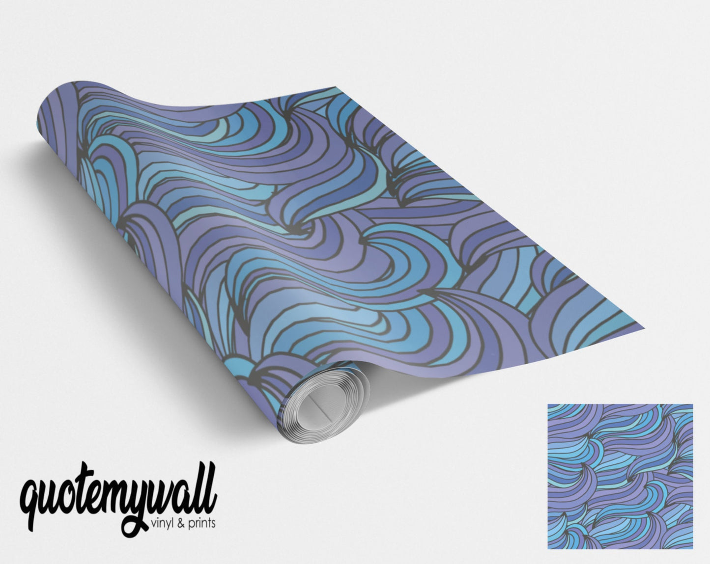 Purple & Blue Wave Pattern Vinyl Wrap