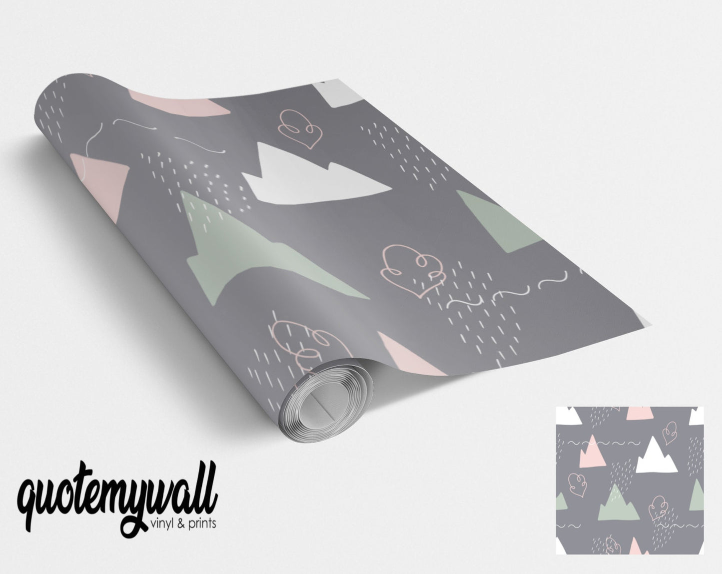 Hand Drawn Mountains Scandinavian Vinyl Wrap