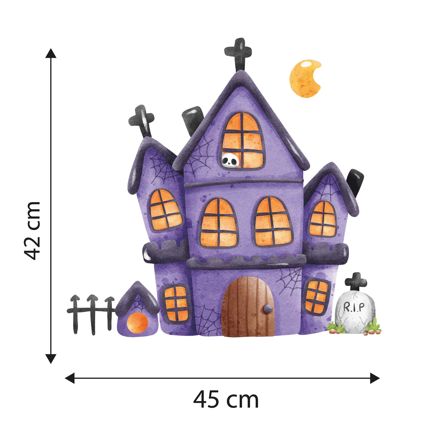 Haunted House Sticker, Halloween Window Sticker, Halloween Decor, Kids Halloween Decorations, Spooky Decal