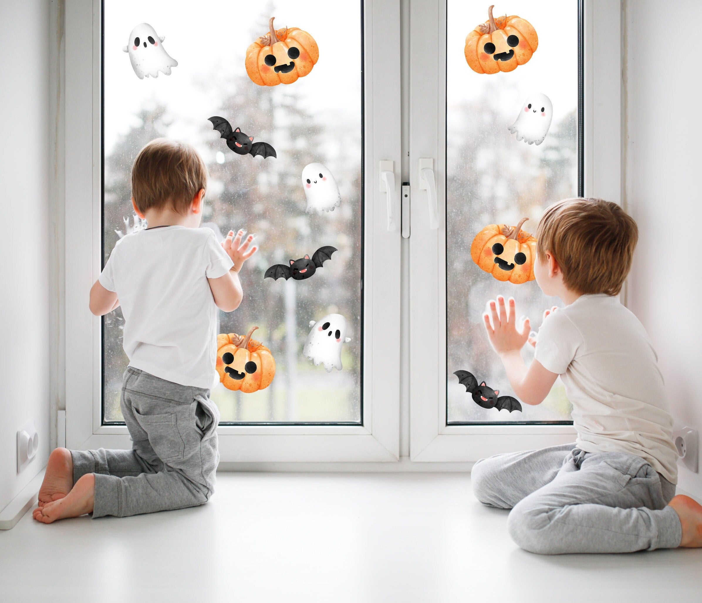 Halloween decorations window top decal bundl