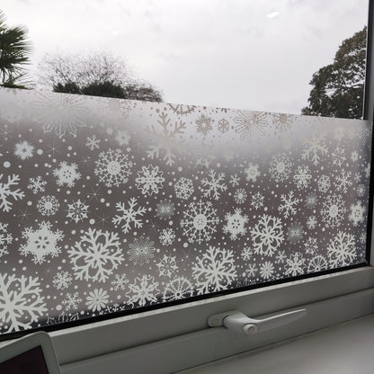 Snowflakes Christmas Window Sticker, Snowflake Window Film, Christmas Window Decor, Removable & Reusable Xmas Holidays Sticker