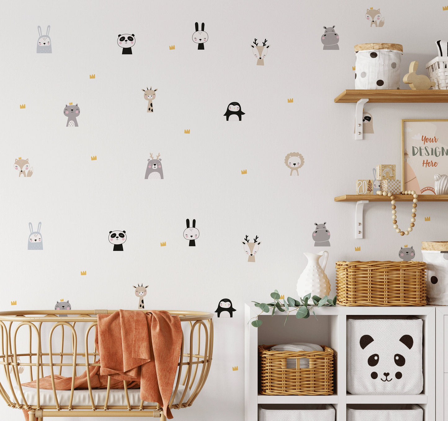 Cute Boho Safair Animal Wall Stickers For Kids Children Nursery