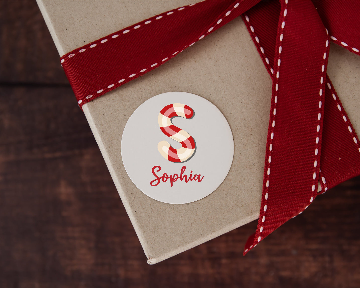 Customised Christmas Gift Present Sticker Label, Christmas Name Sticker, Christmas Name Label, Initial Gift Tag