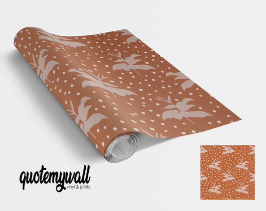 Burnt Orange Plants Vinyl Furniture Sticker