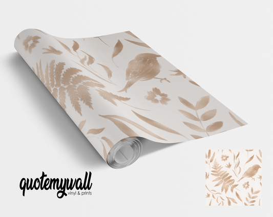 Nature Sparrow Fern Leaf Self Adhesive Vinyl