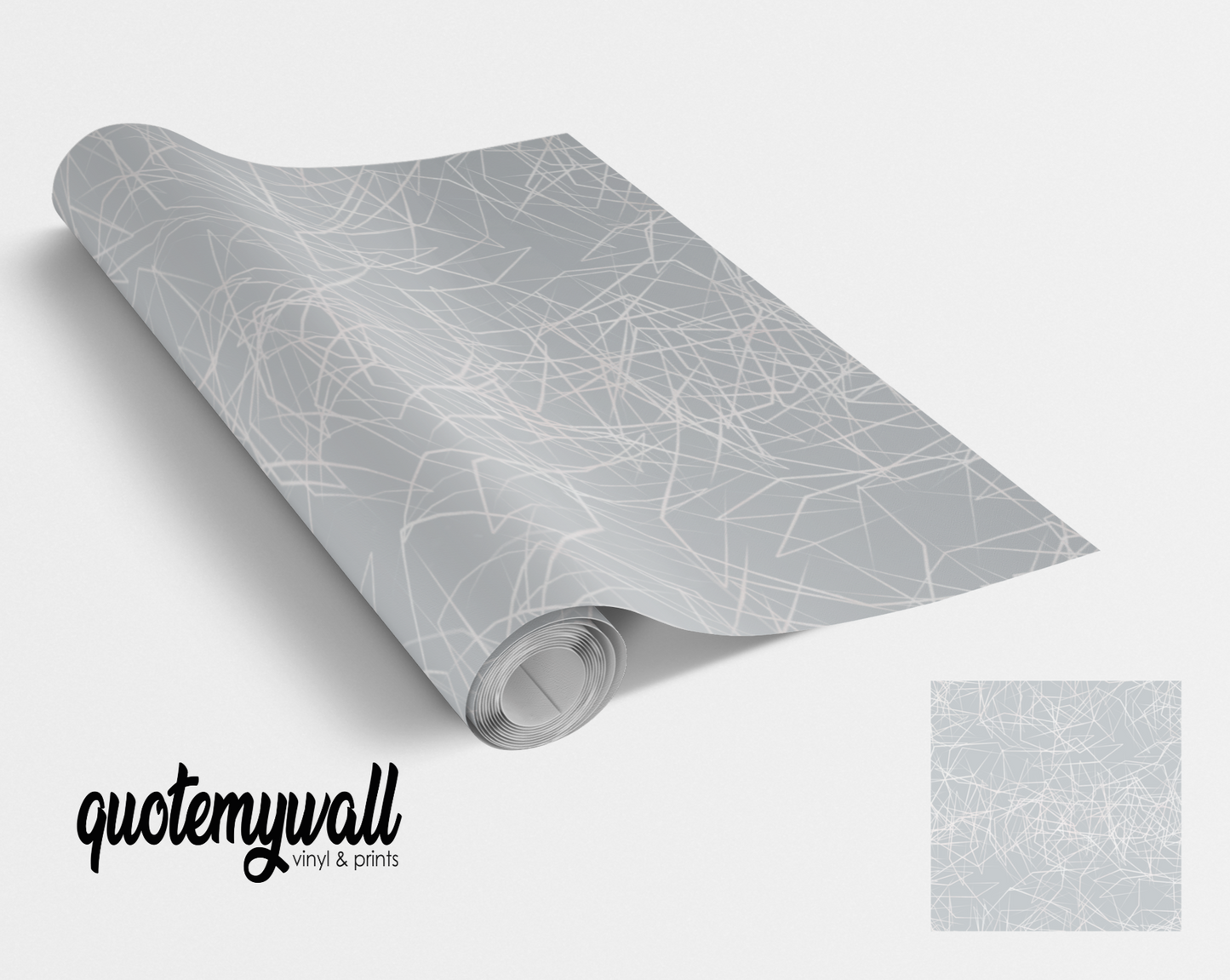 Grey Abstract Line Scribbles Vinyl Furniture Wrap