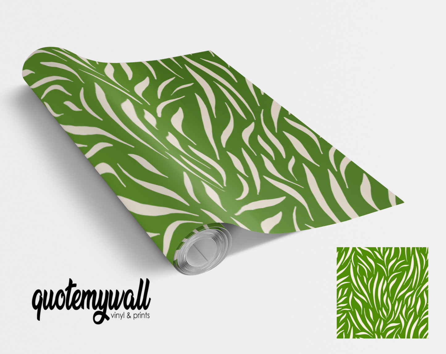 Green Wavy Grass Blades Self Adhesive Vinyl