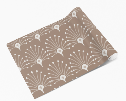 Taupe Peacock Fans Self Adhesive Vinyl