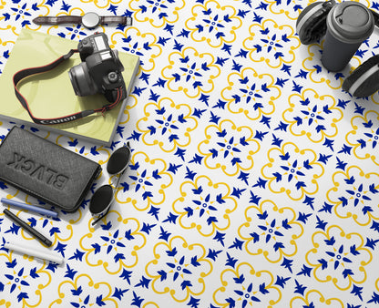 Dark Blue & Yellow Decorative Removable Tile Stickers