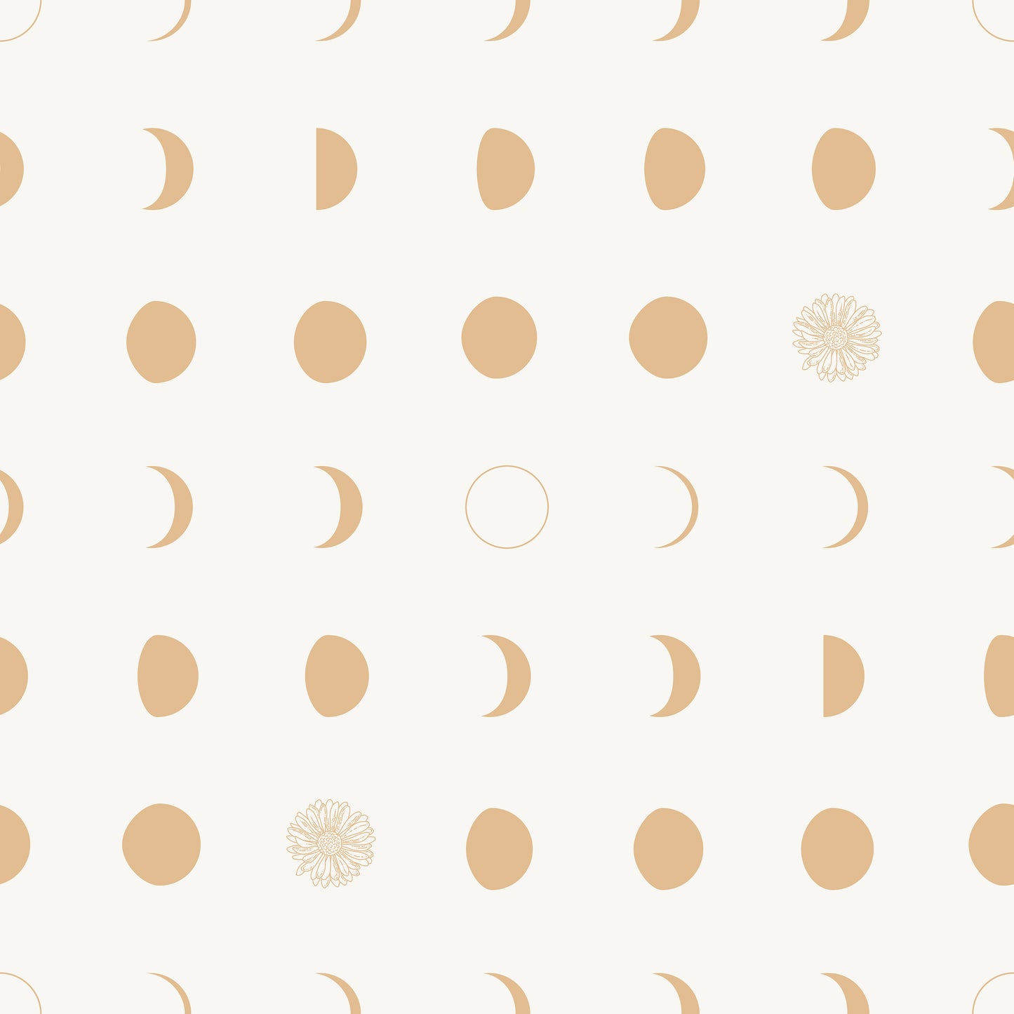 Moon Phases Cycle Flower Self Adhesive Vinyl