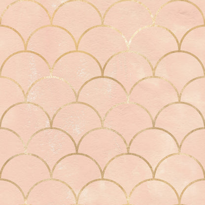 Peach Gold Art Deco Arches Self Adhesive Vinyl