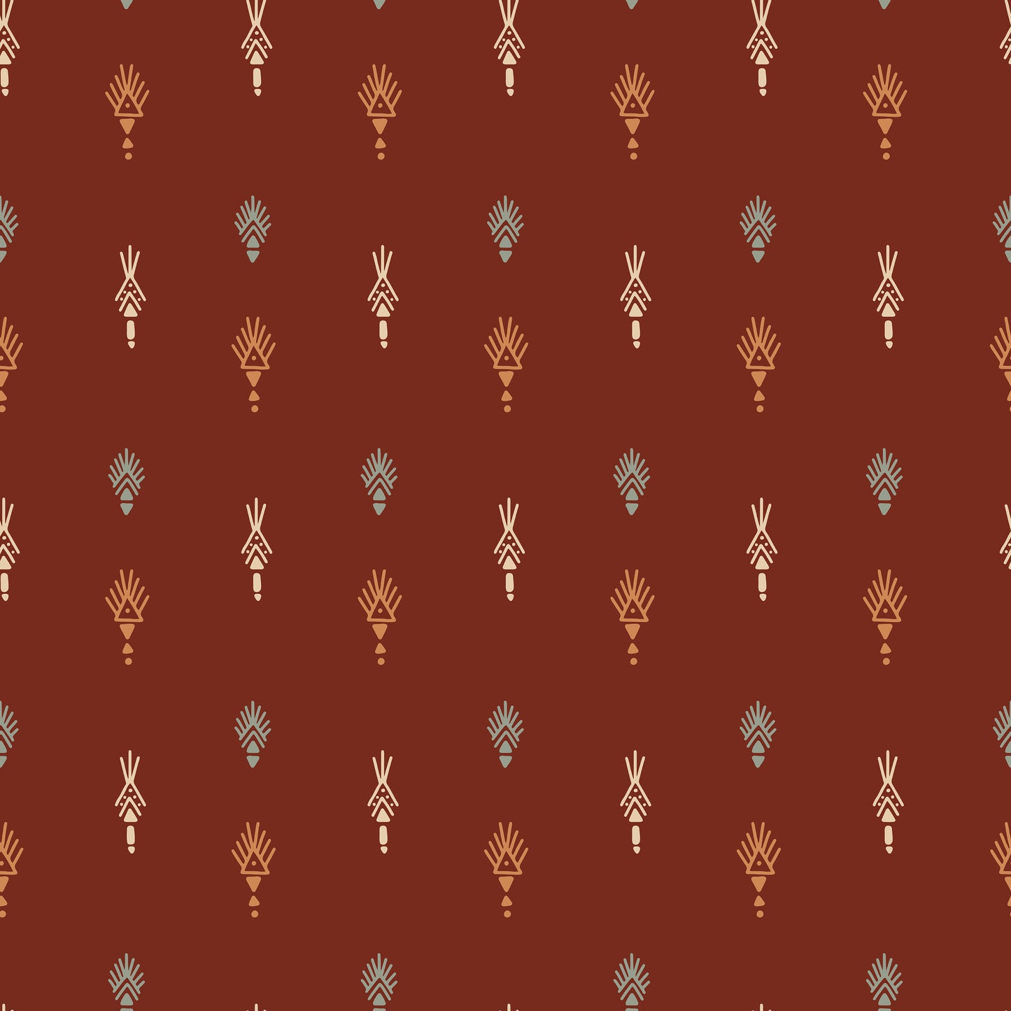 Brown Aztec Design Self Adhesive Vinyl