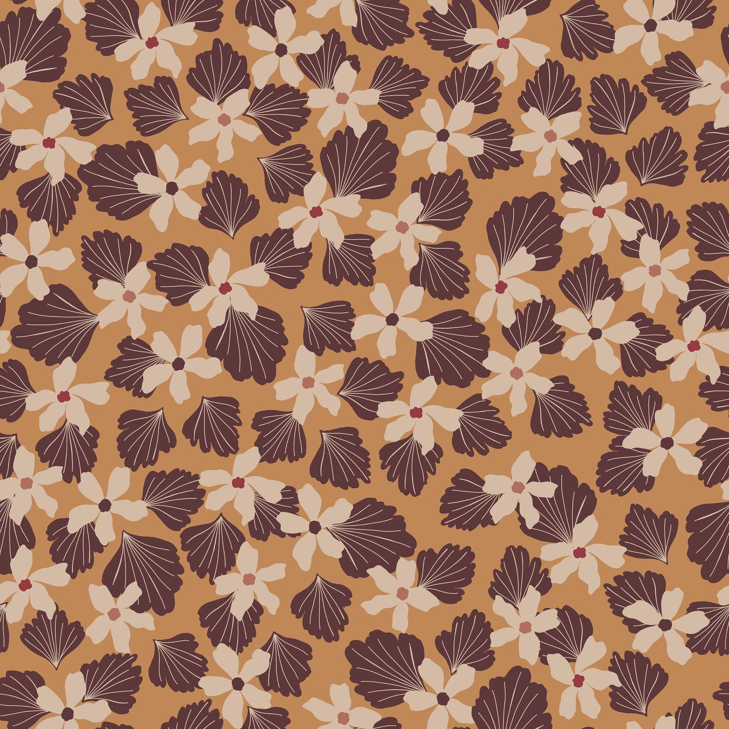 Pretty Brown Petal Flowers Vinyl Furniture Wrap