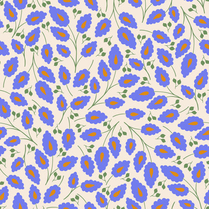 Dainty Blue Petal Flowers Self Adhesive Vinyl