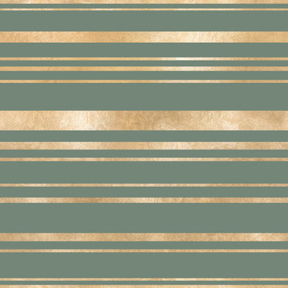 Sage Green Golden Stripes Self Adhesive Vinyl