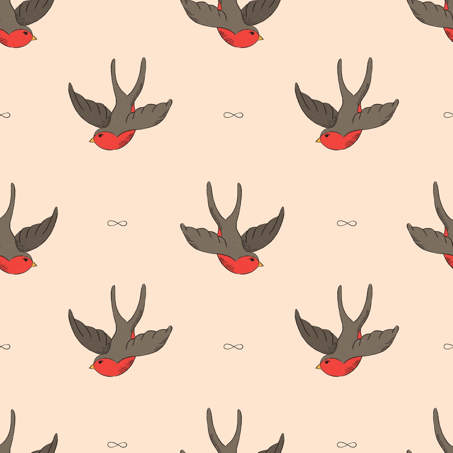 Red Chested Swallow Birds Vinyl Furniture Sticker