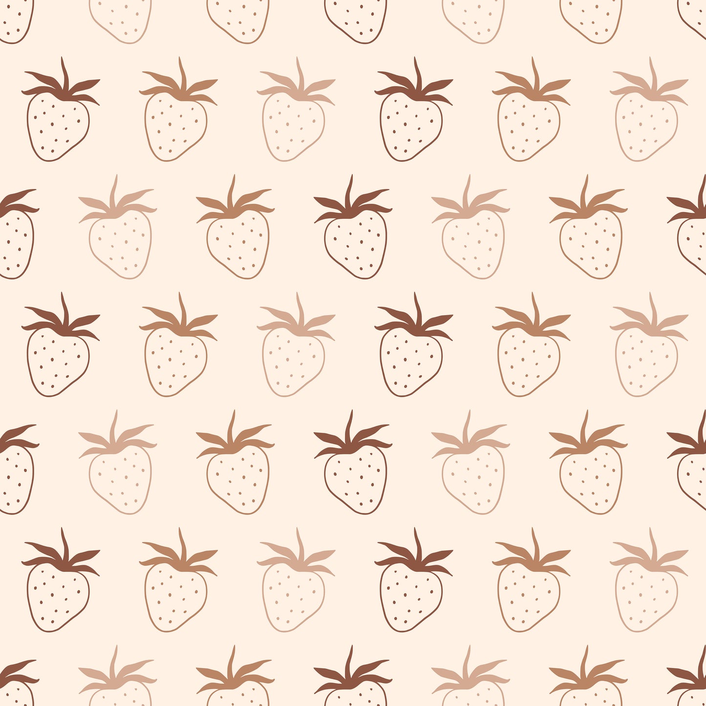 Cream Strawberry Outlines Self Adhesive Vinyl