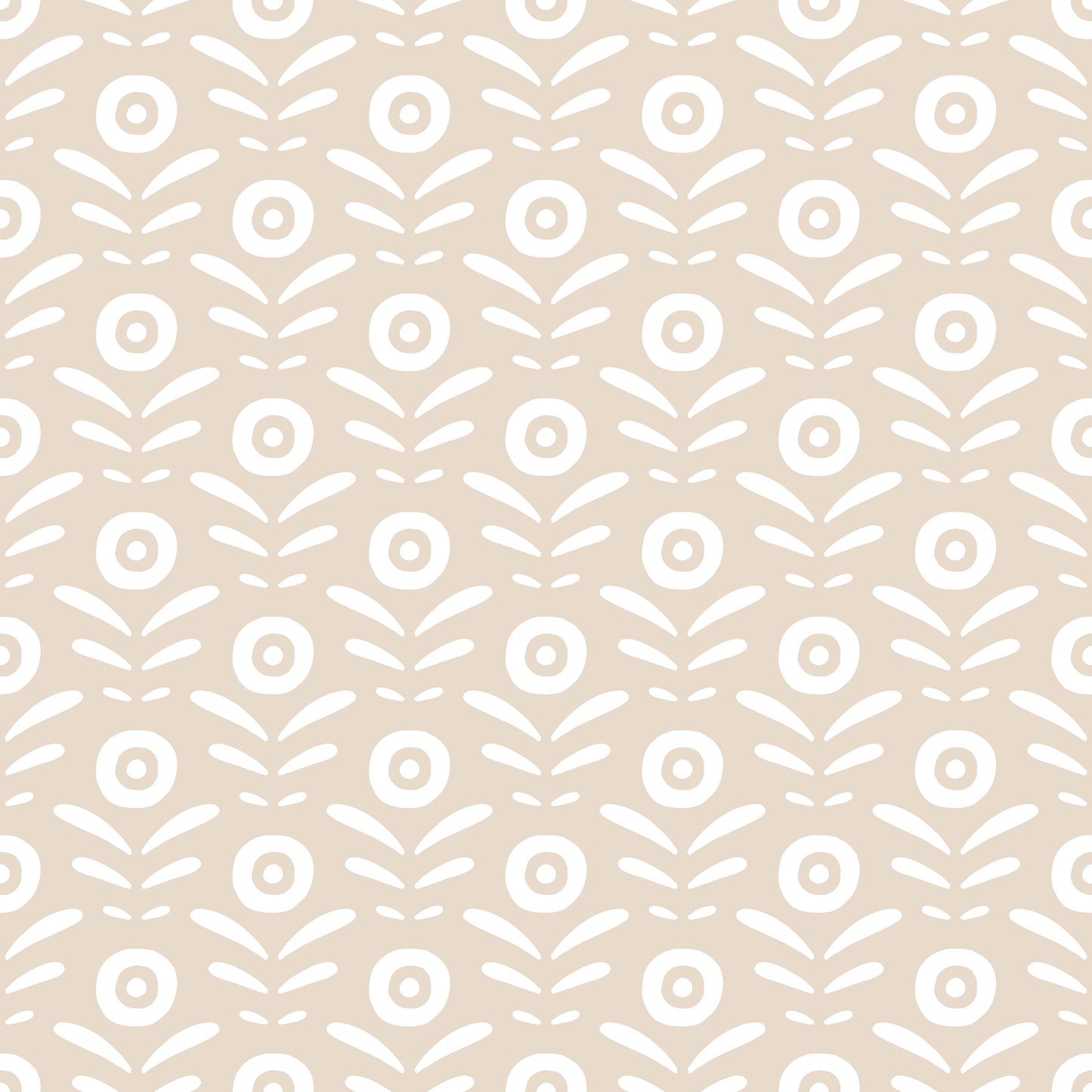 Stone Beige White Plant Shoots Self Adhesive Vinyl