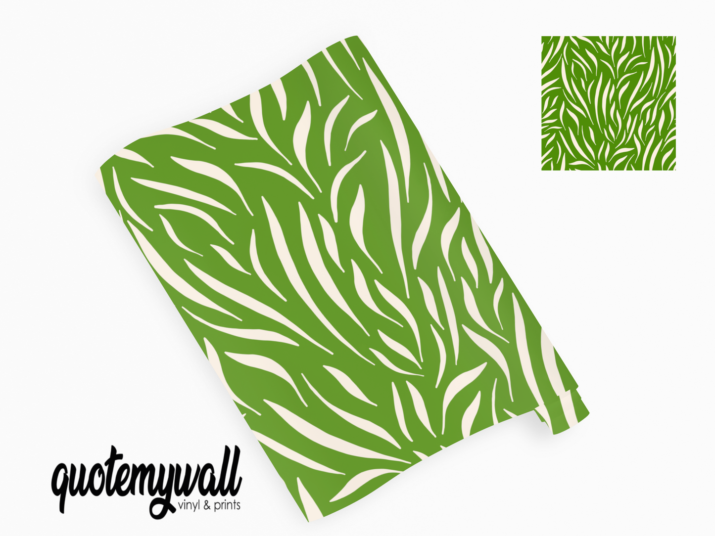 Green Wavy Grass Blades Self Adhesive Vinyl